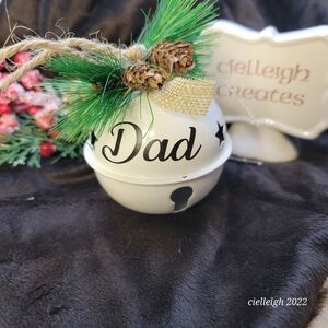 White Personalized Metal Bell ornament